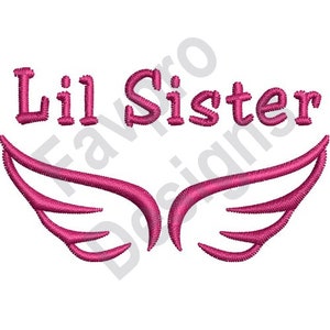 Lil Sister Angel Wings - Machine Embroidery Design