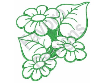 Floral Outline - Machine Embroidery Design