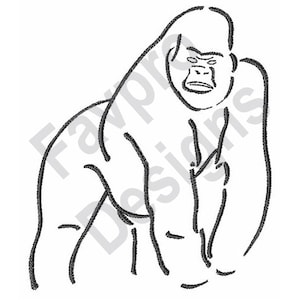 Gorilla Outline - Machine Embroidery Design