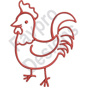 Rooster Outline - Machine Embroidery Design