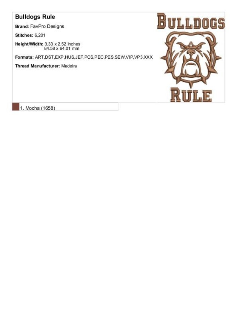 Bulldogs Rule - Machine Embroidery Design - Etsy
