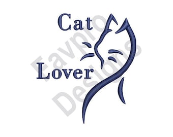 Artisitc Cat Profile Outline - Machine Embroidery Design