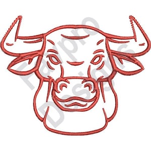 Bull Head - Machine Embroidery Design