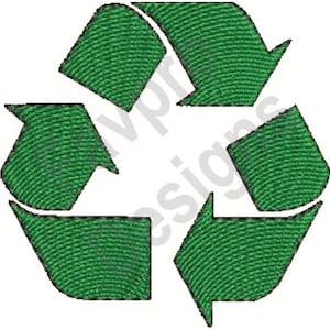 Puede incluir: Símbolo de reciclaje verde con tres flechas formando un triángulo.
