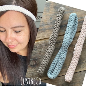 Fishtail braided headband, Yoga headbands, Womens hair accessories, Set of 3 braided headbands