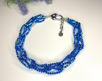 Collana girocollo in SWAROVSKI turchesi cangianti, design raffinato, idea regalo fatto a mano, Made in Italy | Idea regalo Natale