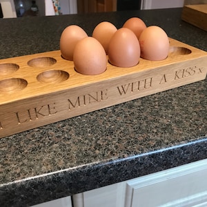 Oak Egg Storage Rack / Holder