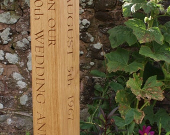 Medium Wooden Engraved Garden Post