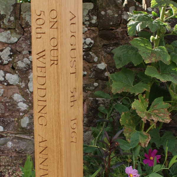 Wooden Engraved Garden Post