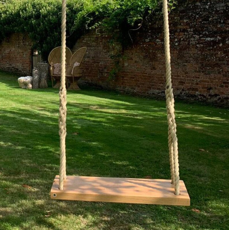 Solid wood swing in Oak or Accoya Etsy