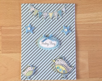 New baby card, new baby, new baby boy card, baby boy card, baby boy, cute baby card