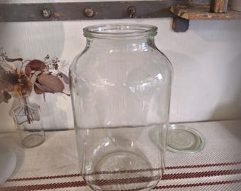 Vintage WECK glass preserving jar ~ thick storage glass with lid ~ german storage container ~ candy & cookie jar ~ flower vase ~ ht2765
