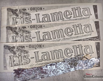 3 silver ICE Lametta ~ original package ~ german BRILLANT lametta ~ vintage christmas tinsel ~ christmas decor ~ hx4865s3