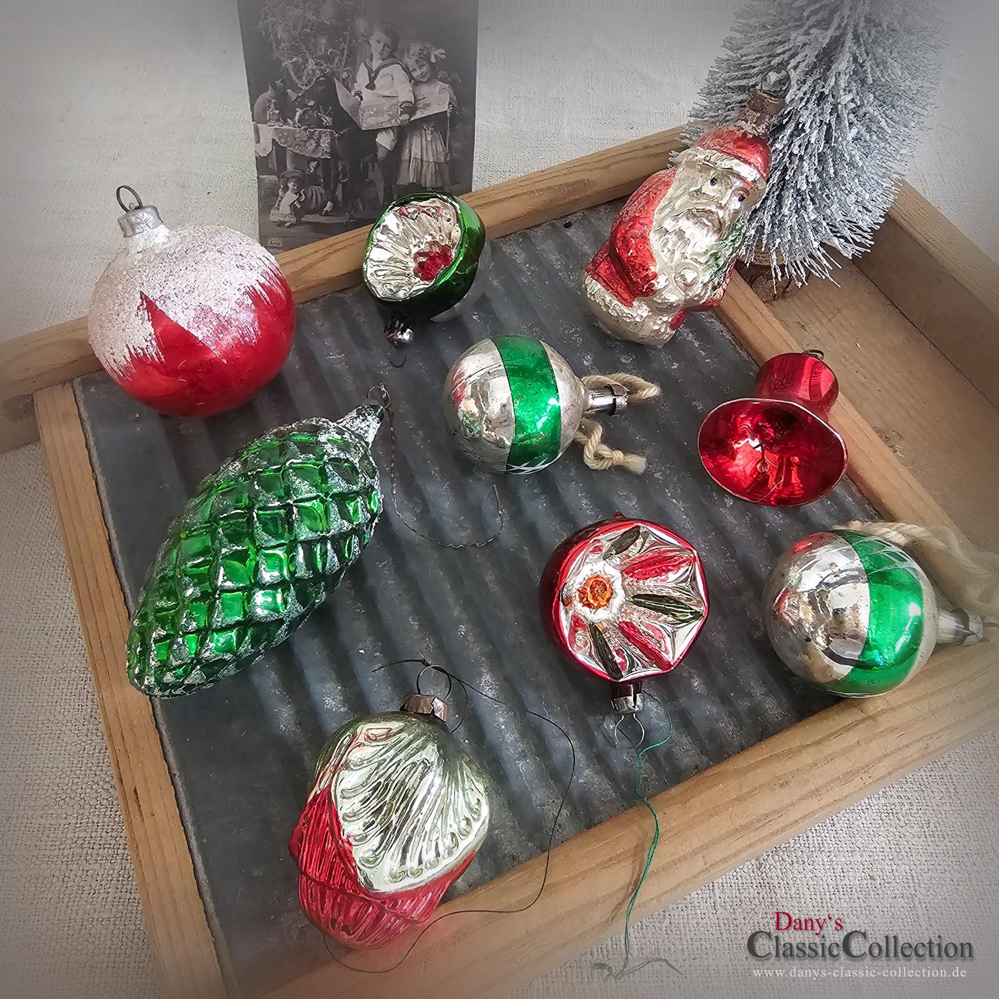 Krebs Glas Lauscha Glas 9 Boules de Noël en Verre, Doré