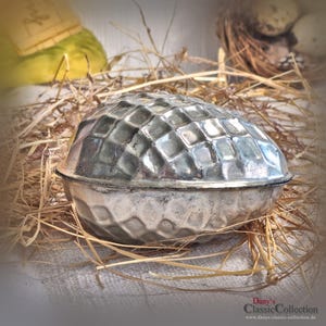 Raro stampo per cioccolato a forma di uovo in 2 pezzi ~ Design a cialda ~ Goffratura a reticolo ~ Uovo di Pasqua vintage ~ Decorazione per la casa di Pasqua ~ hy5983