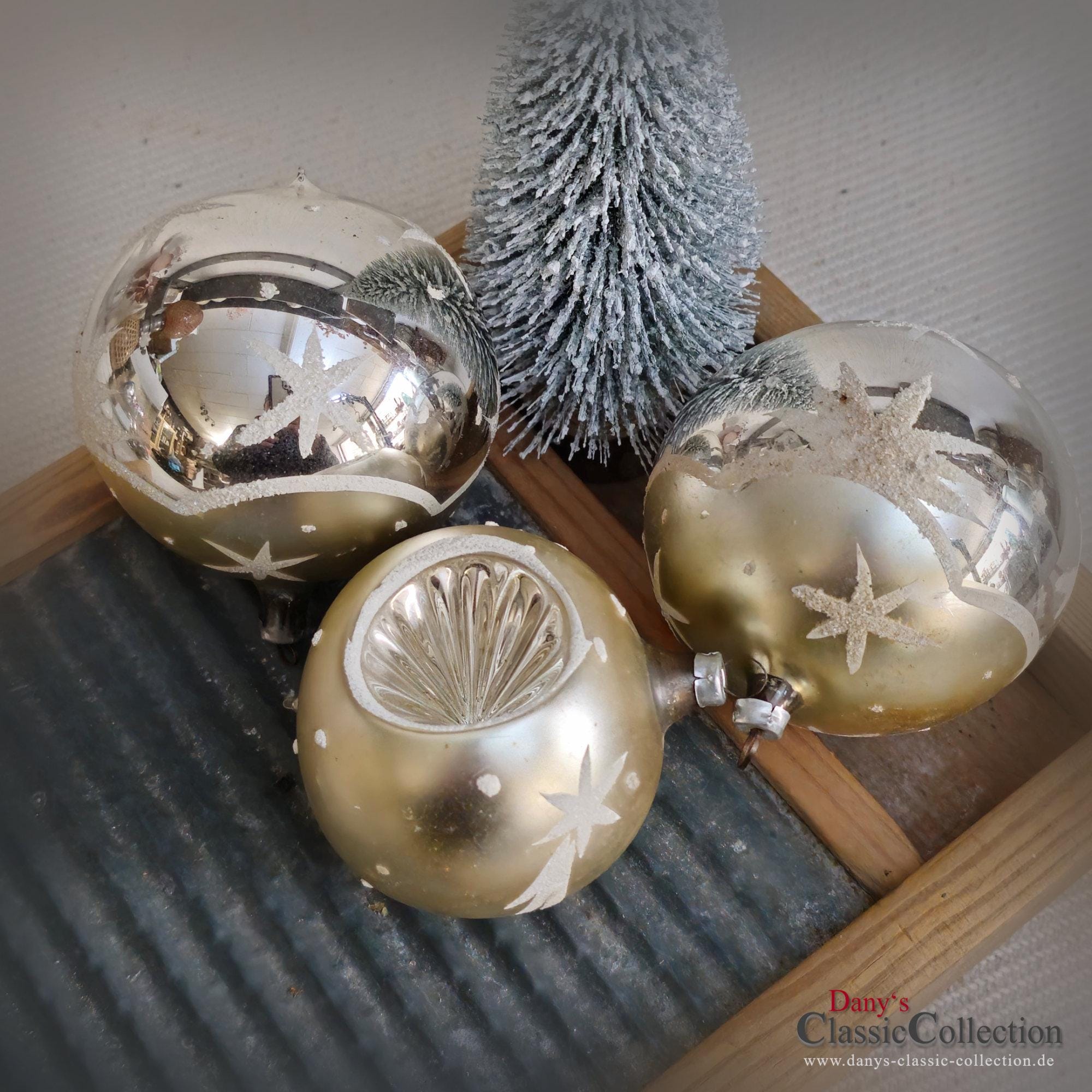 クリスマスツリーの飾り玉3個 Ø9cm シルバー クリスマス飾り 反射飾り