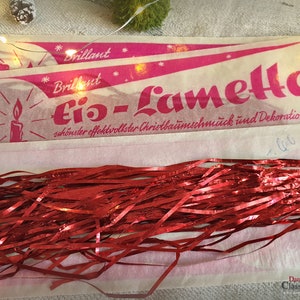 2x UNUSED ICE Lametta RED ~ original packages ~ german Brillant lametta ~ vintage christmas tinsel ~ christmas decor ~ hz6460r2