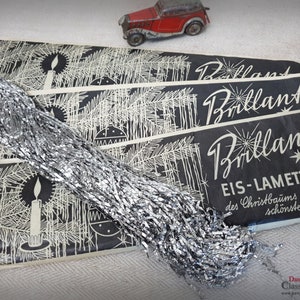 3 silver ICE Lametta ~ original package ~ german BRILLANT lametta ~ vintage christmas tinsel ~ christmas decor ~ hz6460s3