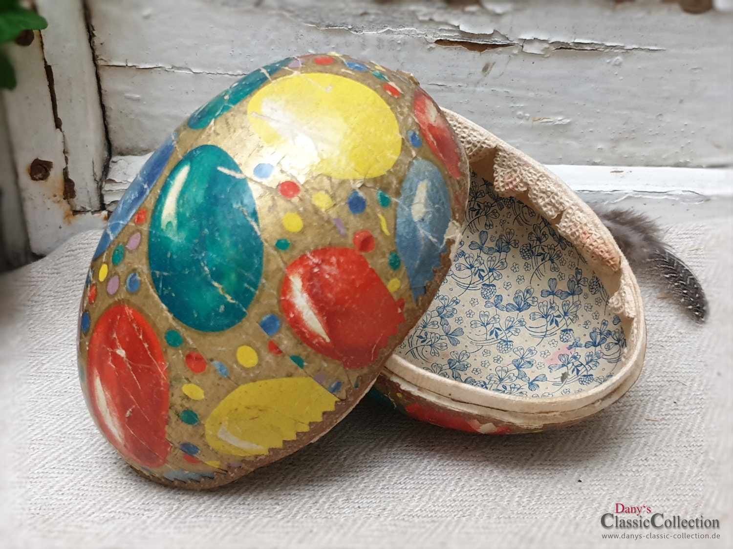 Vintage cardboard easter egg for decoration candy container Etsy