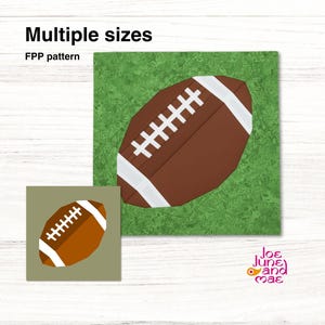Patrón de bloque de edredón de fútbol: 4 tamaños FPP (Descarga PDF)
