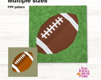 Fußball Quilt Block-Muster: 4 Größen FPP (PDF Download)