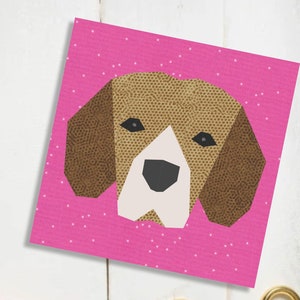 Beagle Dog Quilt Block Pattern: Foundation Paper Piecing (PDF Download)