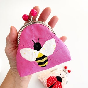 Kiss Lock Coin Purse Pattern: Bee & Ladybug FPP (PDF Pattern)
