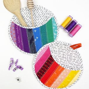 Patrón de agarradera redonda acolchada: DIY (Descarga PDF)