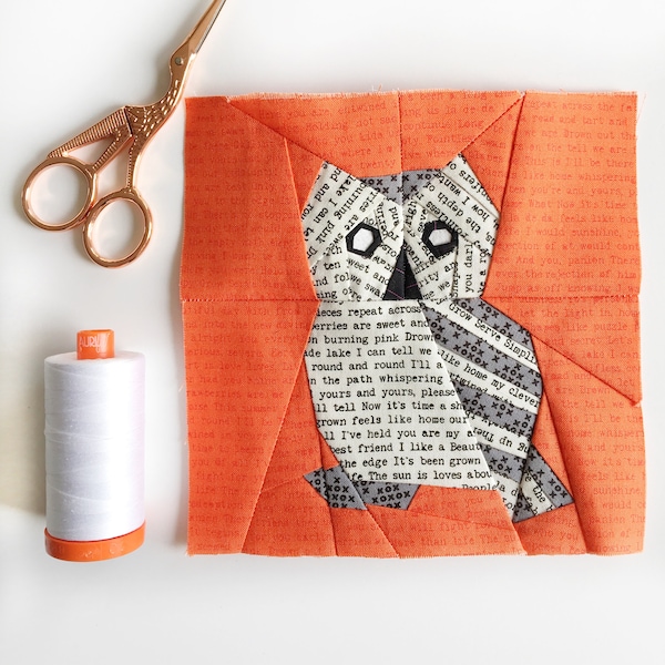 Owl Paper Piecing Pattern, PDF instant download, Owl Quilt Sewing Pattern,Foundation Paper Piecing Pattern