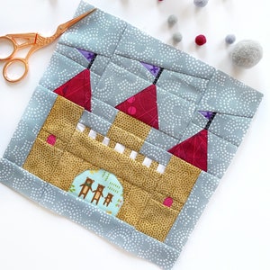 Castle Quilt Block Pattern: Fairytale Nursery Decor (PDF Download)