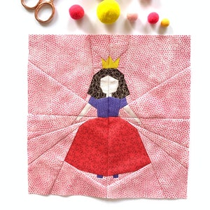 Princess Quilt Block Sewing Pattern: Fairytale Nursery Decor (PDF Pattern)