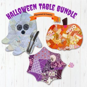 Halloween-Platzset-Nähvorlage: Patchwork-Untersetzer, Tassenuntersetzer (PDF)