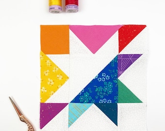 Yin-Yang Star Pattern, 8 sizes PDF instant download, Foundation Paper Piecing Pattern