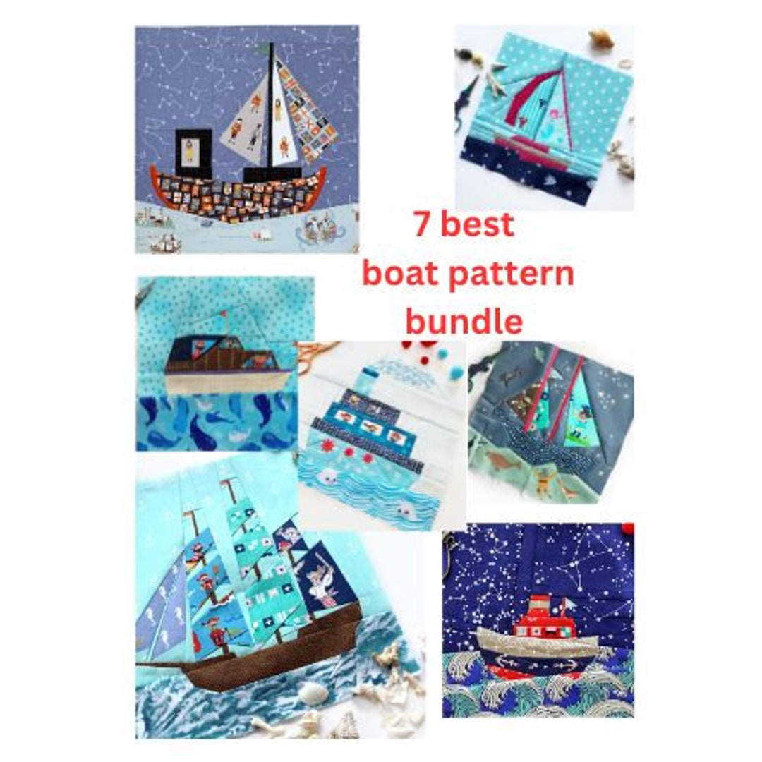 Boat Quilt Pattern Set of 7 , PDF Instant Download, Nautical Quilt ...