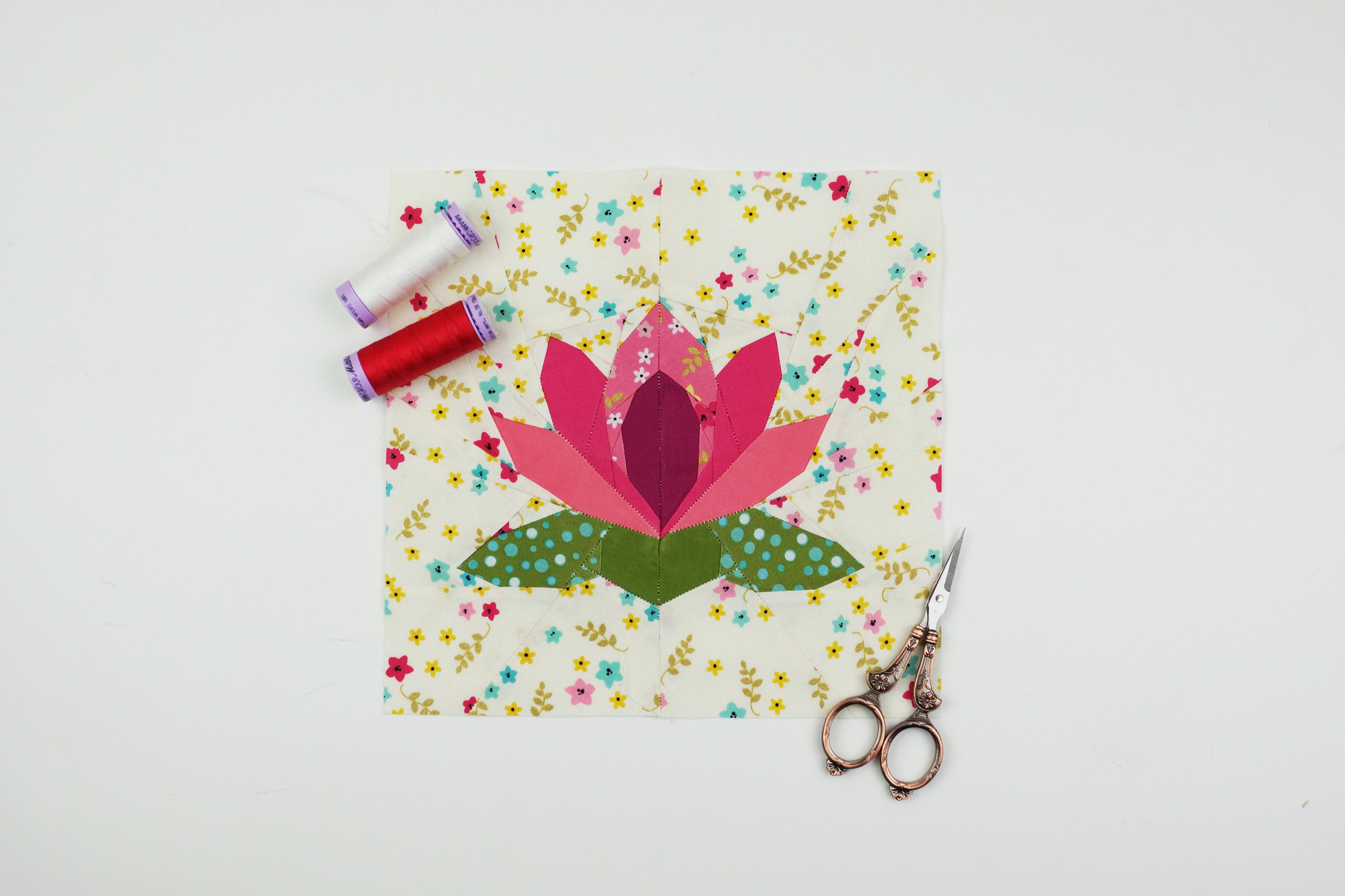 Lotus Flower Quilt Block Pattern PDF Instant Download Etsy