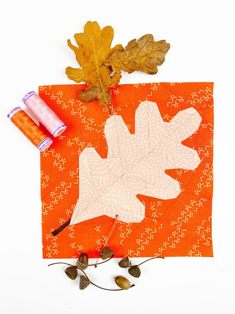Oak Leaf Quilt Block Pattern PDF Instant Download Home Etsy Canada