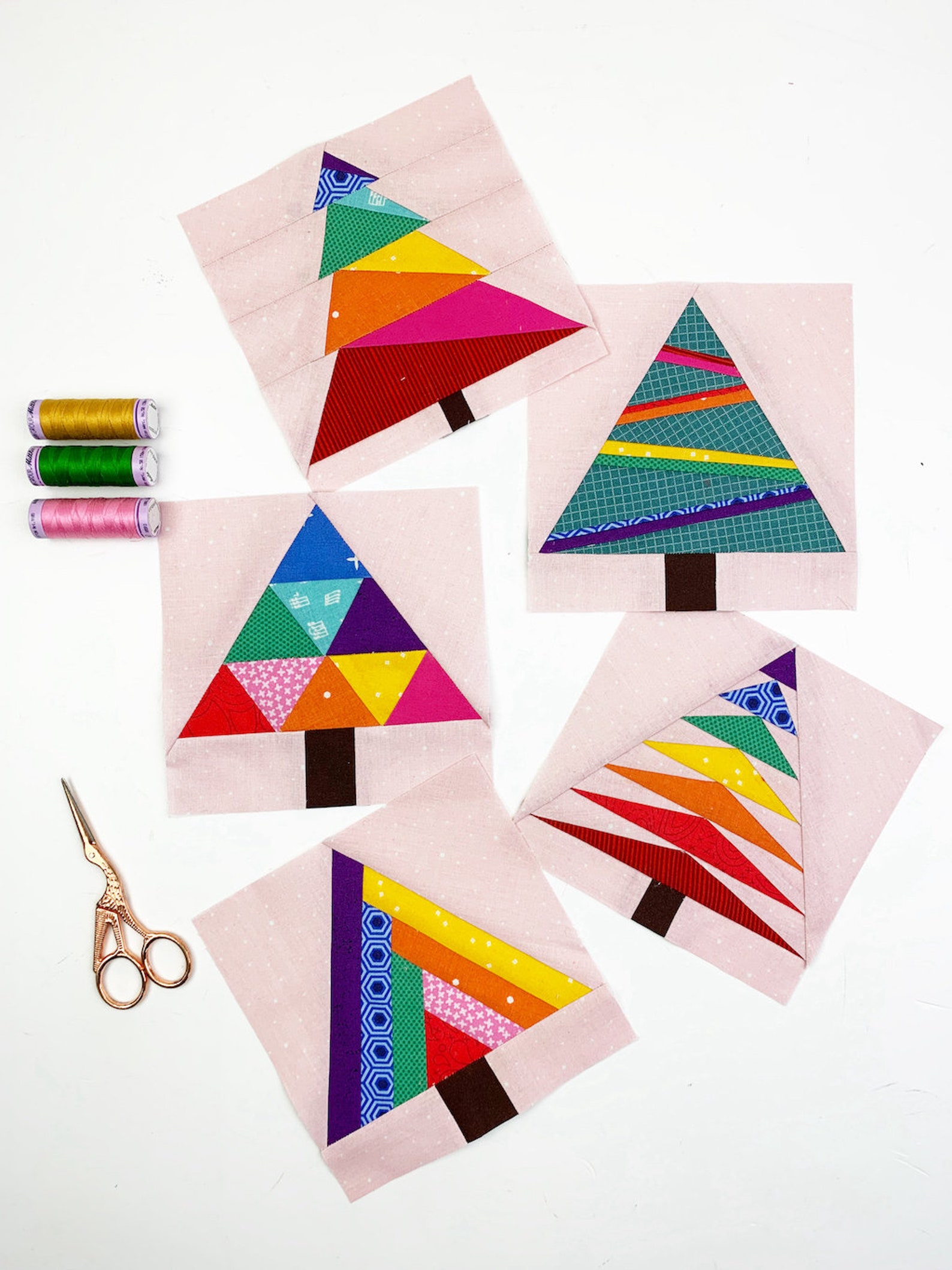 Christmas Tree Quilt Block Pattern Bundle: 5 FPP Designs (PDF Download ...