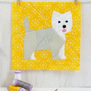 West Highland Terrier Quilt Block Pattern, PDF Instant download,Foundation Paper Piecing Pattern image 4