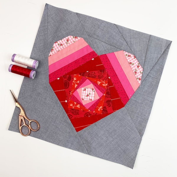 Heart Quilt Block Pattern Etsy