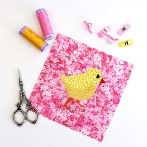 Chicken Quilt Block Pattern: Baby Chick Patchwork (PDF Download)