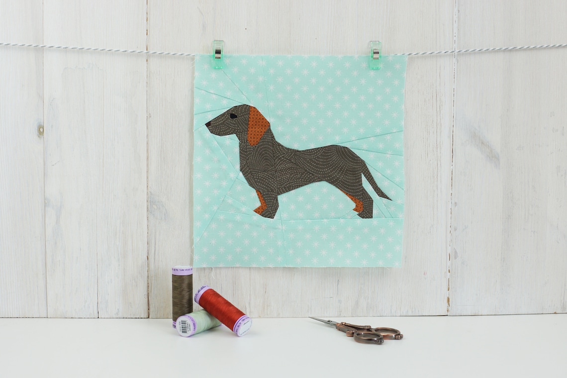Dachshund/ Wiener dog Quilt Block Pattern PDF Instant Etsy France