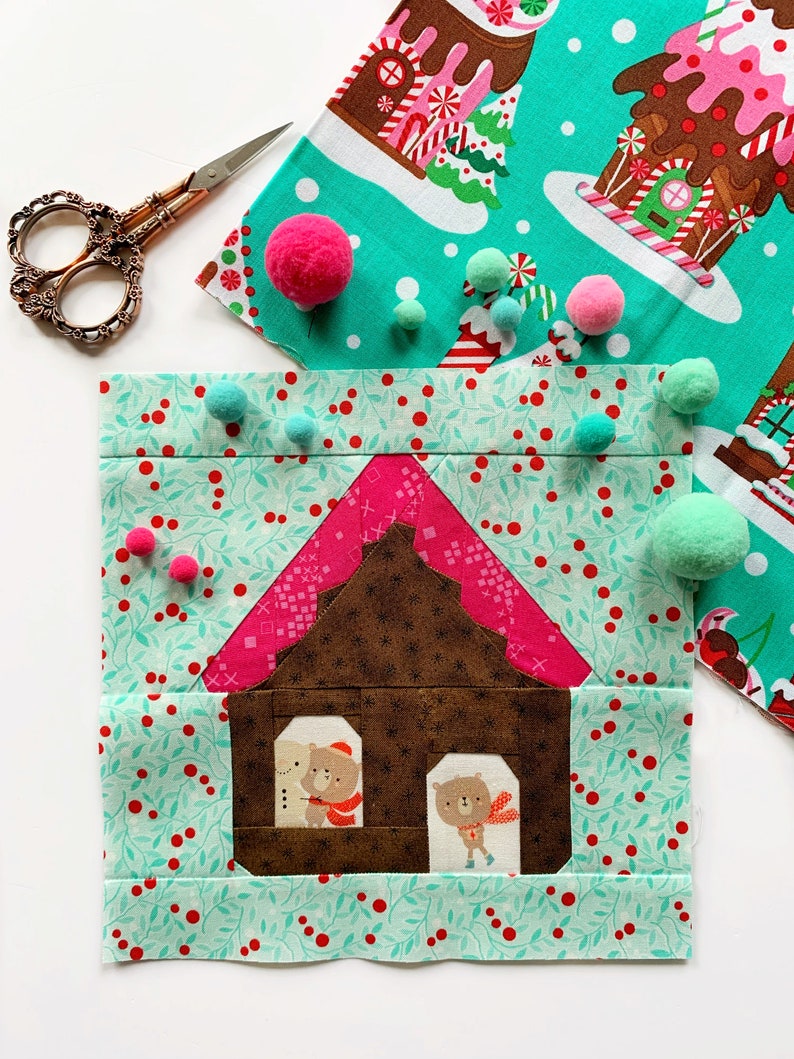 Gingerbread house Quilt Block Pattern Set house quilt | Etsy