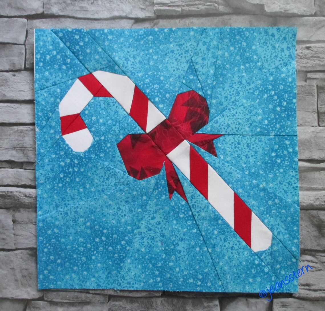 Candy Cane Quilt Block Pattern PDF Instant Download Etsy