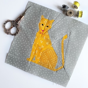 Lioness Quilt Block Pattern, 3 sizes PDF instant download, Foundation Paper Piecing Pattern