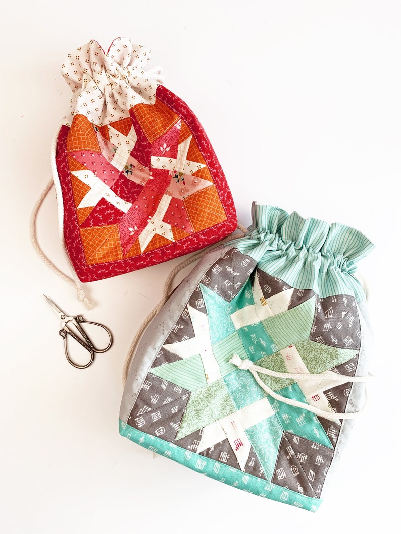 Backpack Pattern Quilt Block Quilted Star Drawstring Bag Pattern: 2 Sizes (PDF Download) - Etsy