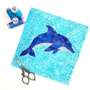 Delfin Quilt Block Anleitung, PDF Sofort-Download, Nautical Quilt Block, Foundation Paper Piecing Pattern