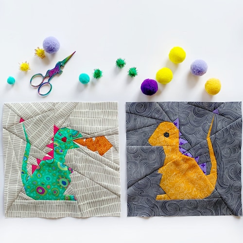 Dragon Quilt Block Pattern PDF Instant Download Nursery Etsy