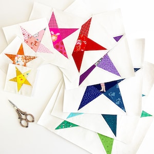 5 point Star, 9 sizes PDF instant download, Classic Star FPP Pattern