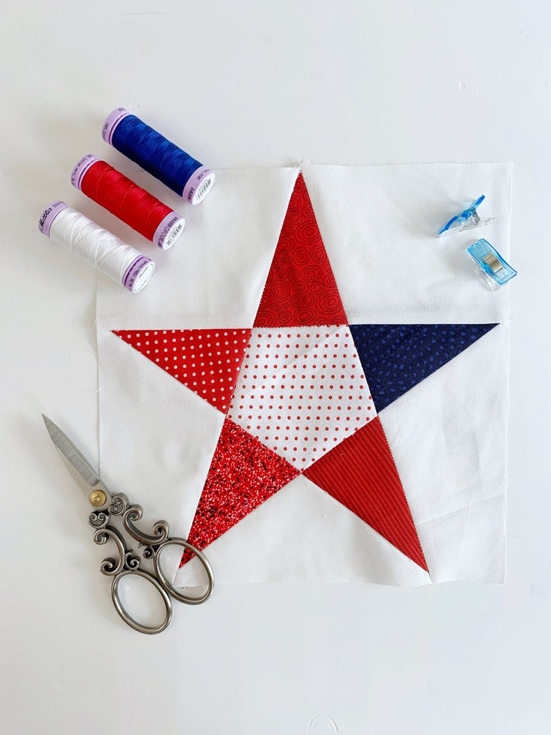 Star pattern 5 Point Star Quilt Block Pattern PDF instant Etsy España