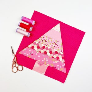 Christmas Tree Quilt Block, 4 sizes PDF instant download,Foundation Paper Piecing Pattern